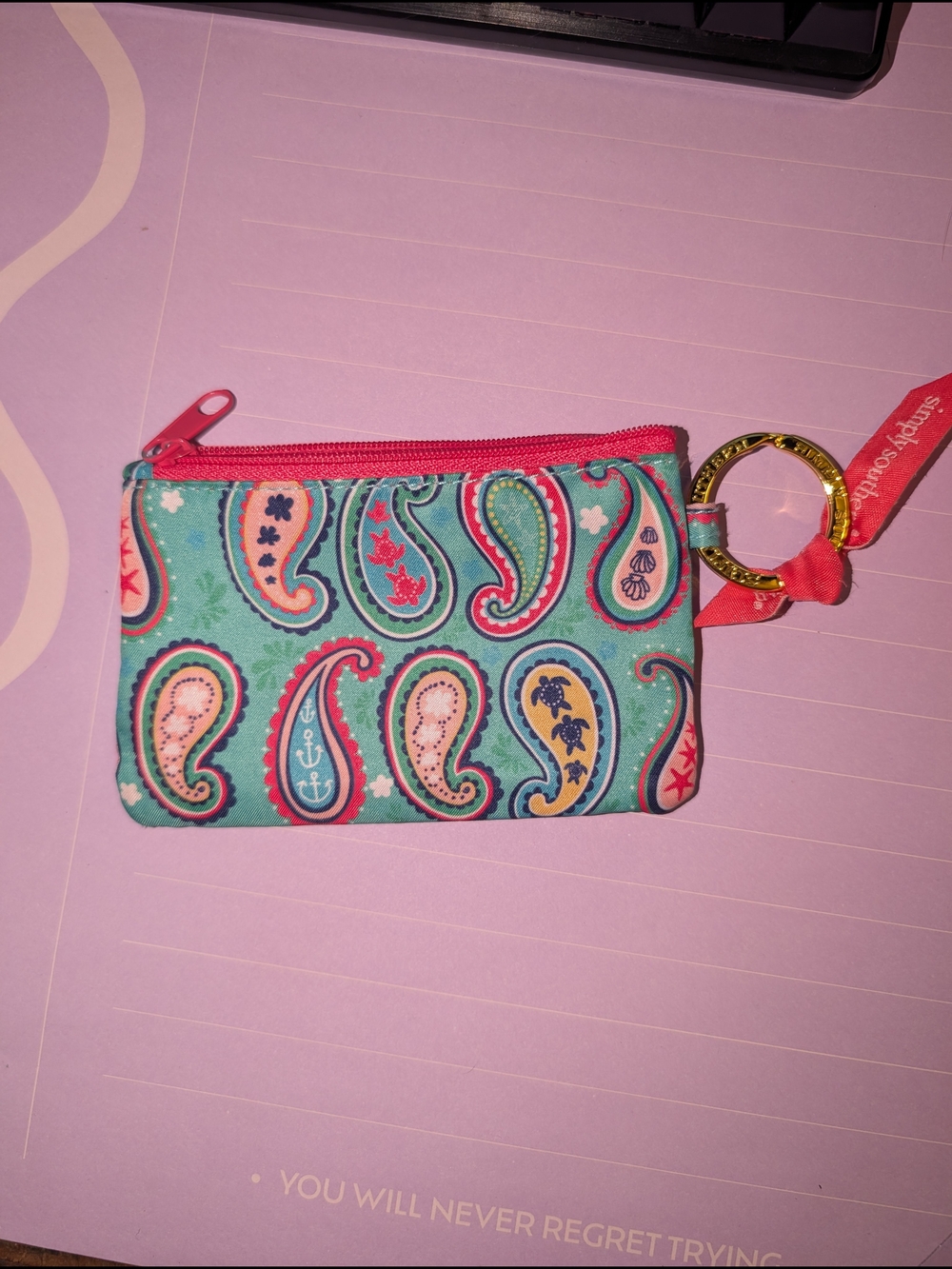 Simply southern paisley coin id purse key holder